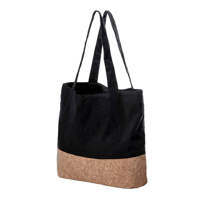 Karlstert Canvas and Cork Pocket Shopping Bag - Black