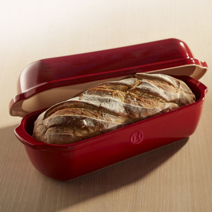 Emile Henry Large Bread Loaf Baker - Burgundy 39.5 x 16 x 15cm