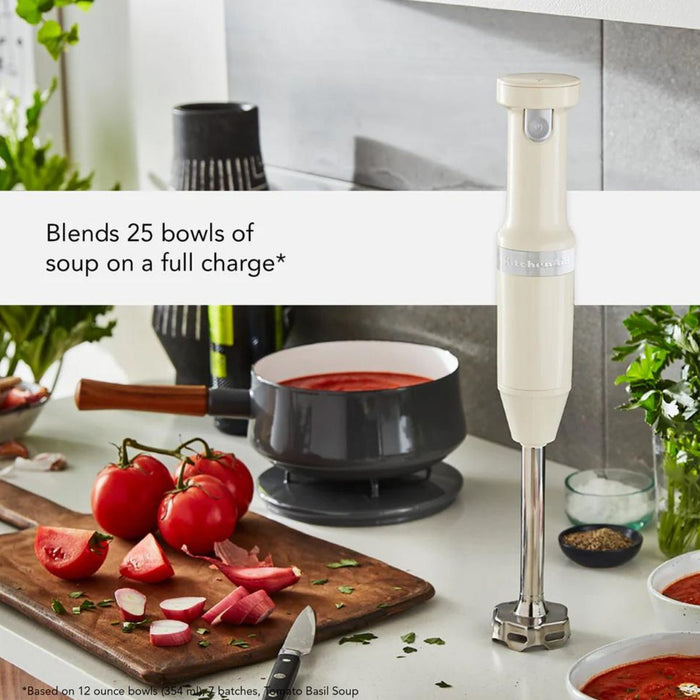 KitchenAid Cordless Variable Speed Hand Blender in Almond Cream - KHBBV