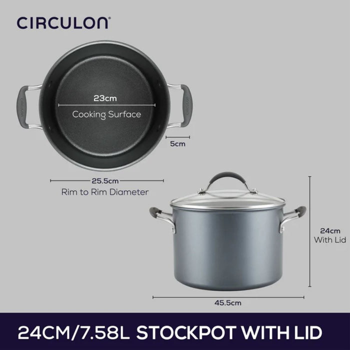 Circulon ScratchDefense A1 Covered Stockpot - 24cm