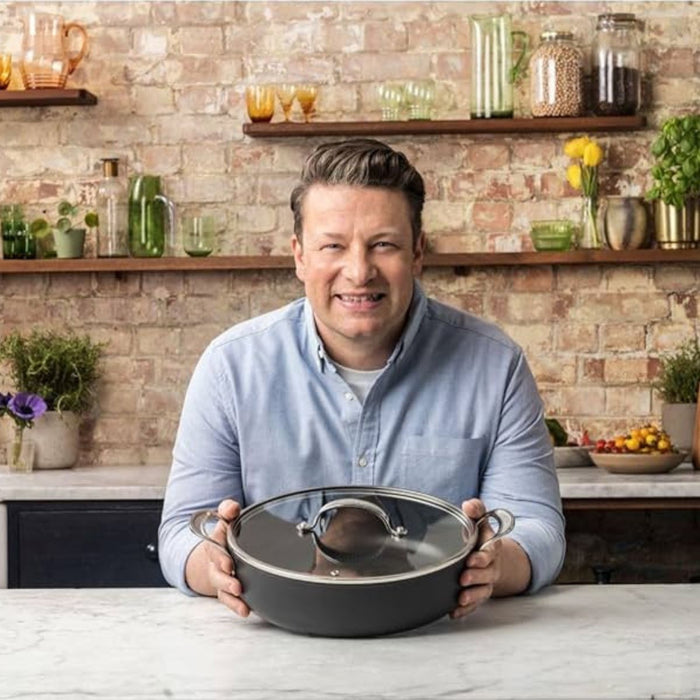 Jamie Oliver Cooks Classic Hard Anodised 'All in One Pan' with Lid - 30cm
