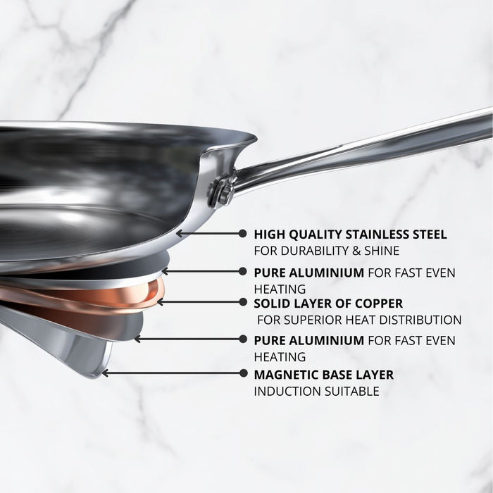 Essteele Per Vita Copper Base Multicooker With Steamer Insert - 30cm/4.7L