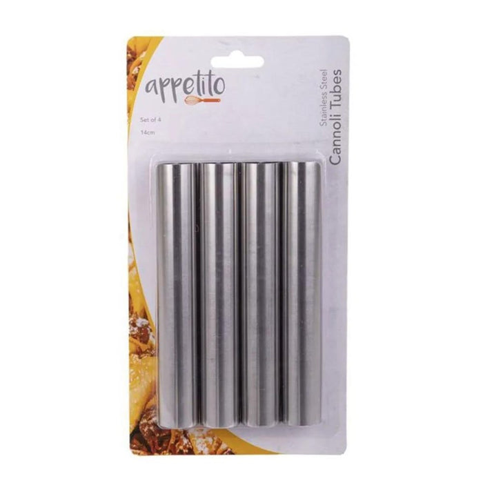 Appetito Stainless Steel Cannoli Tubes - Set of 4