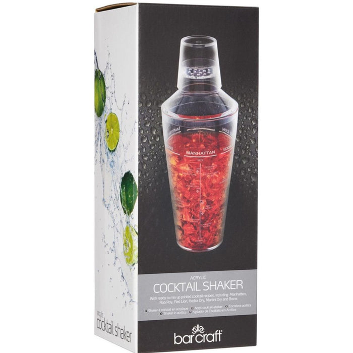 BarCraft Acrylic Cocktail Shaker - 700ml
