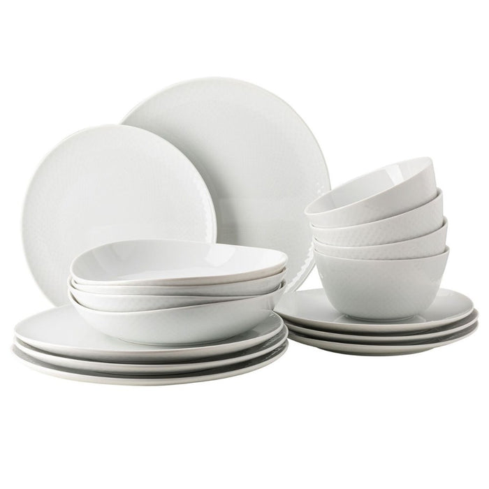 Rosenthal Junto Dinner Set with Cereal Bowls - 16pce - White