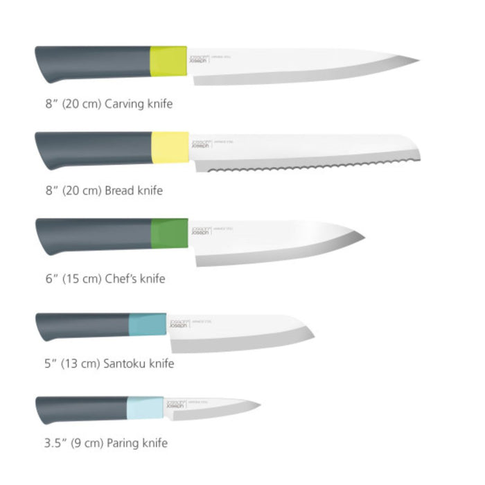 Joseph Joseph Duo  5 piece Knife Block Set - Opal