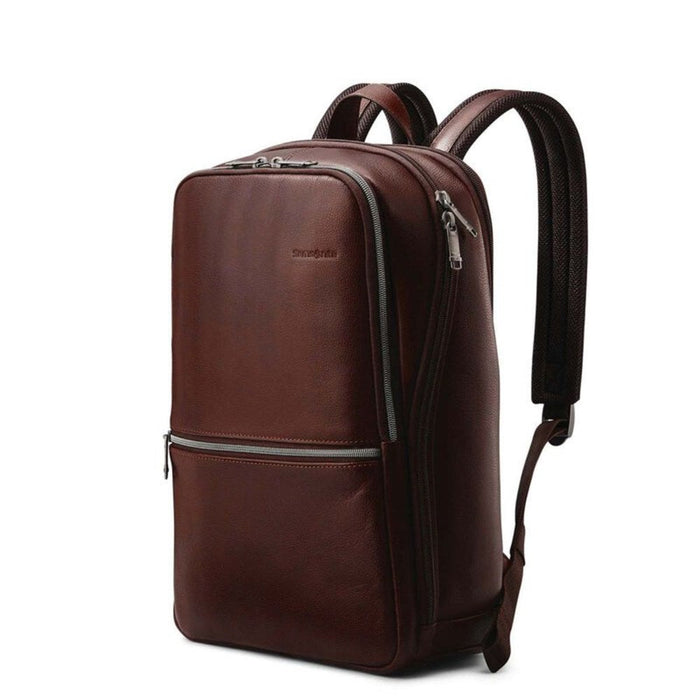 Samsonite Classic Leather Slim Backpack - Mahogany