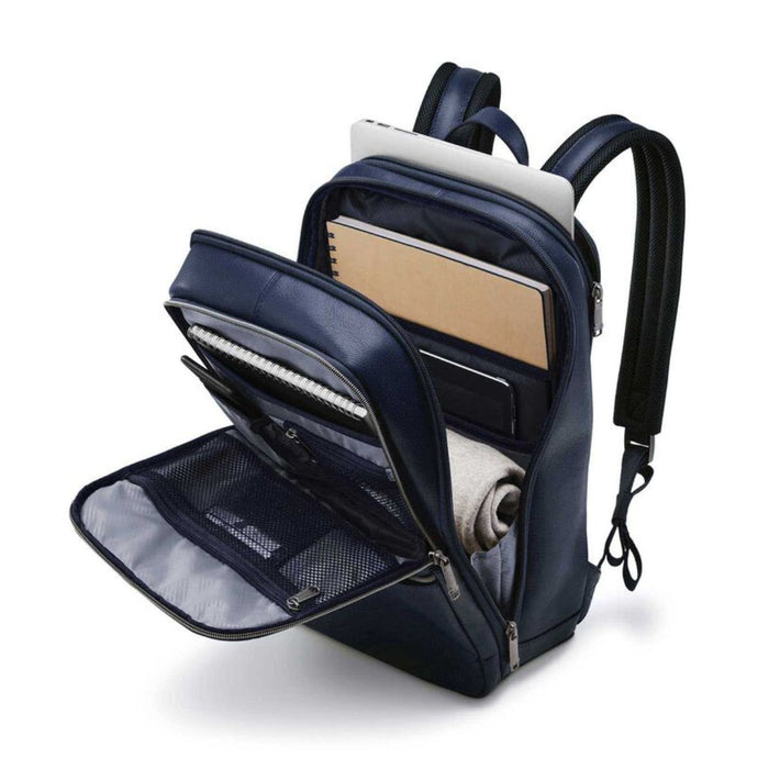 Samsonite Classic Leather Slim Backpack - Navy