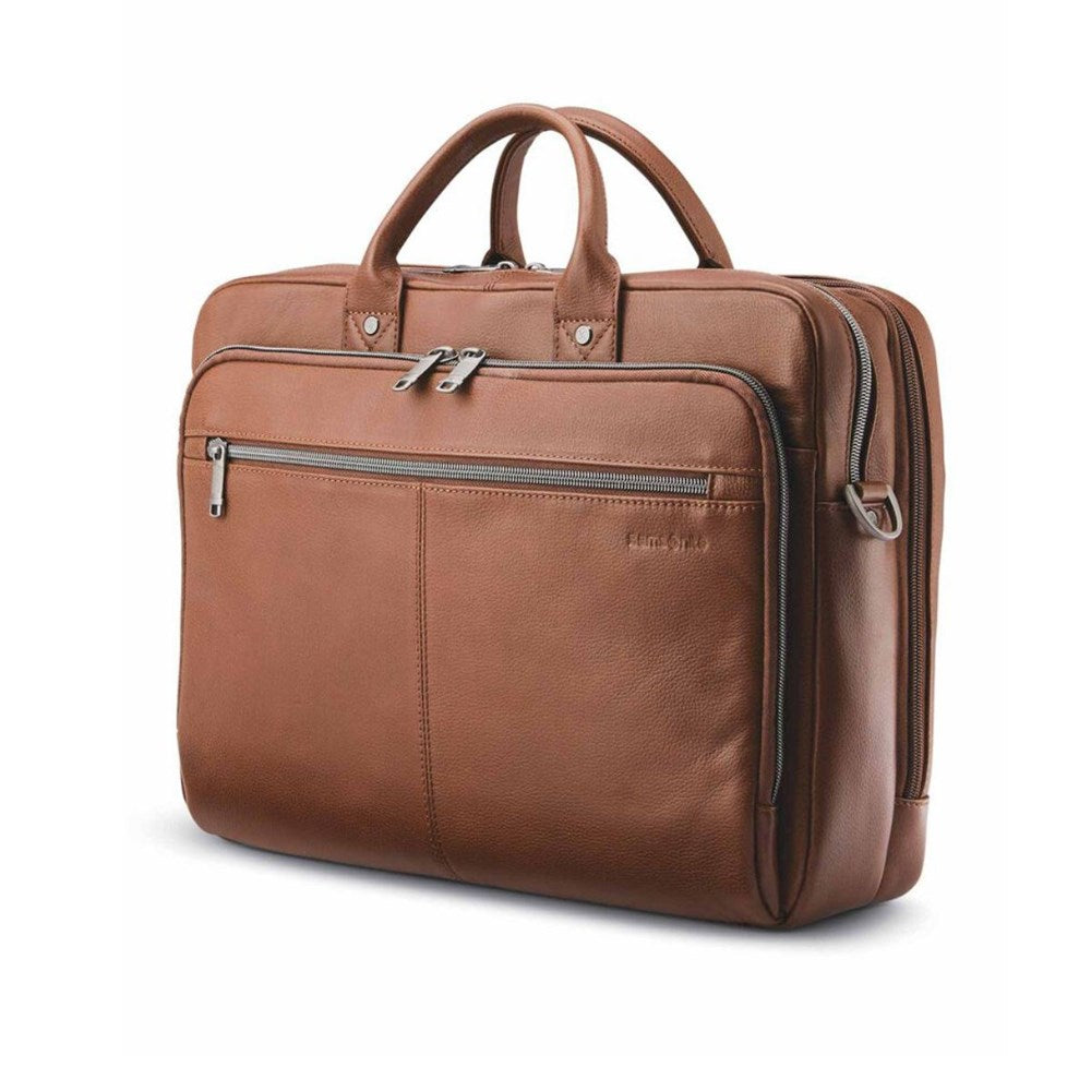 Samsonite Classic Leather Toploader - Cognac - Home Essentials