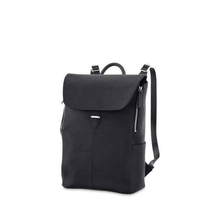 Samsonite Women's Executive Leather Flap Backpack - Black
