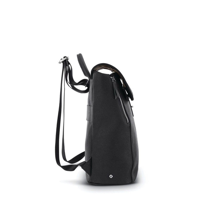 Samsonite Women's Executive Leather Flap Backpack - Black