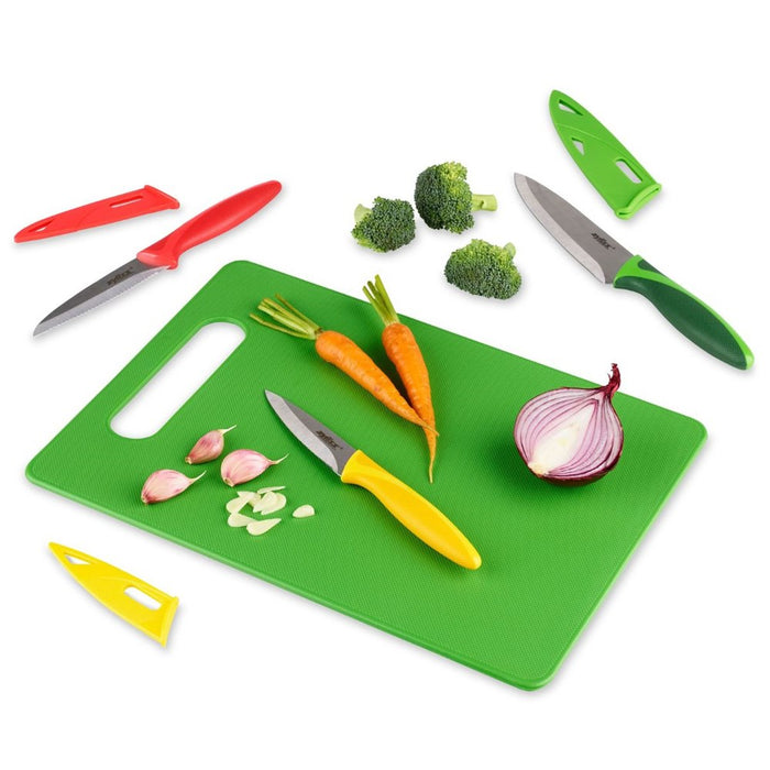 Zyliss Chopping Board & 3 Piece Knife Set