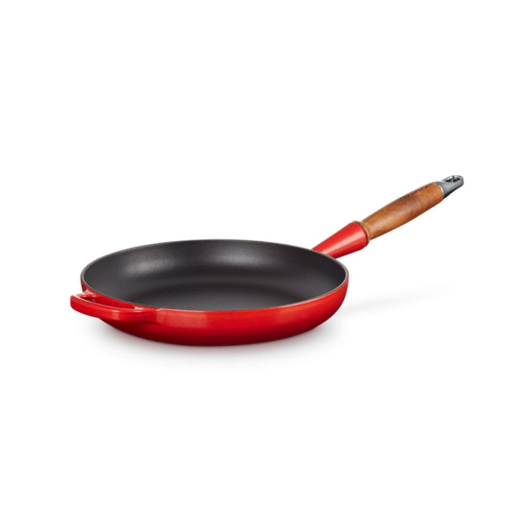 Le Creuset Signature Cast Iron Frypan with Wooden Handle - 26cm - Cerise