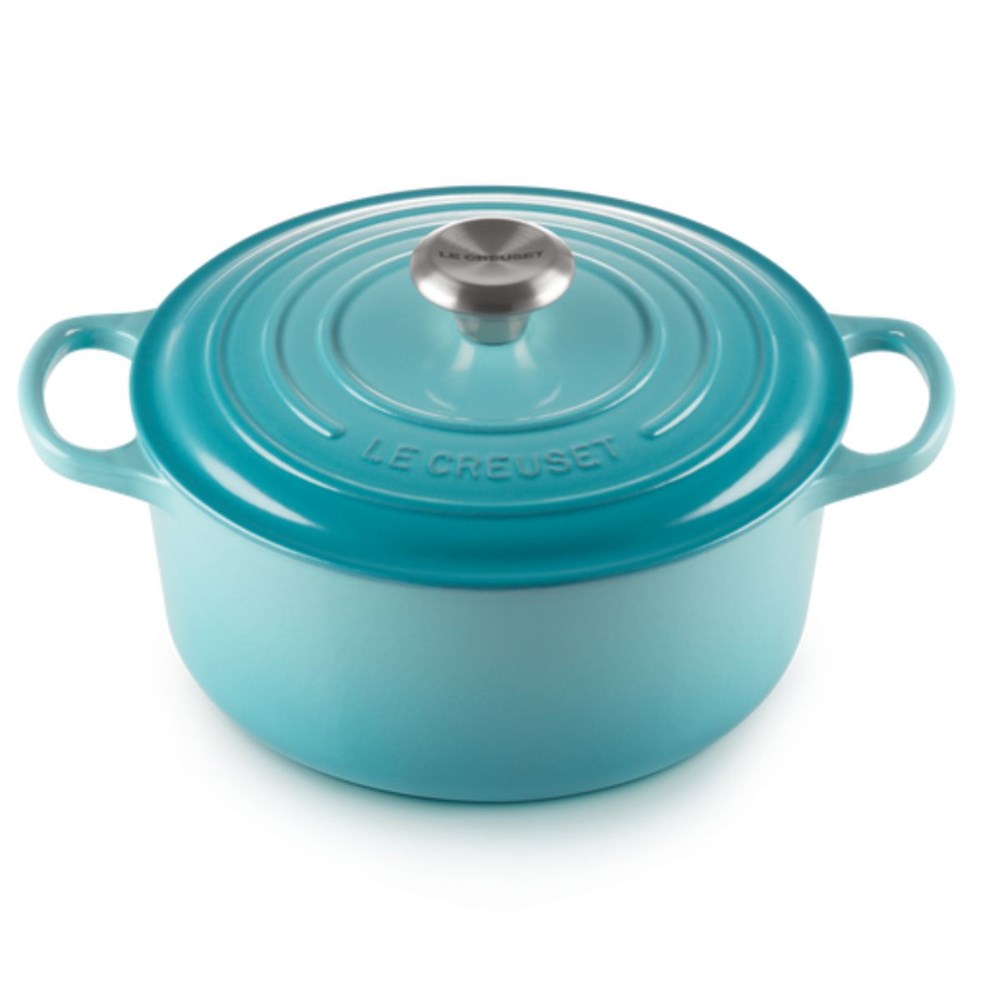 Le Creuset Signature Cast Iron Round Casserole - 24cm - Caribbean Blue