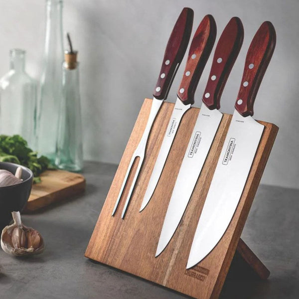 Tramontina Churrasco Barbecue Knife Block 5 Piece - Red Tramontina