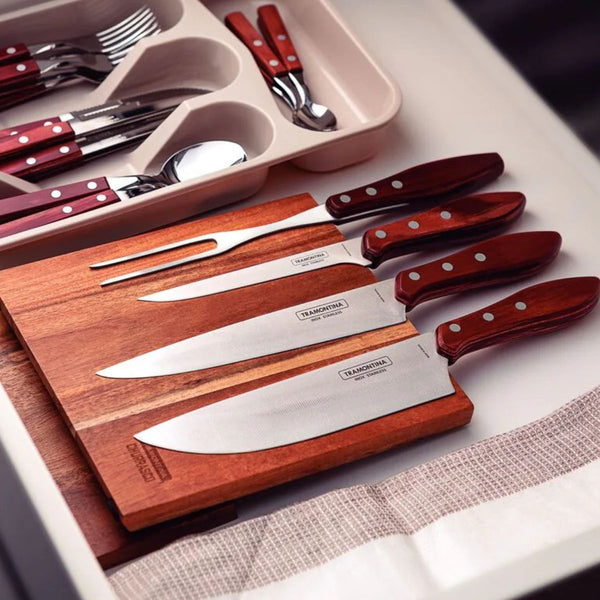 Tramontina Churrasco Barbecue Knife Block 5 Piece - Red Tramontina