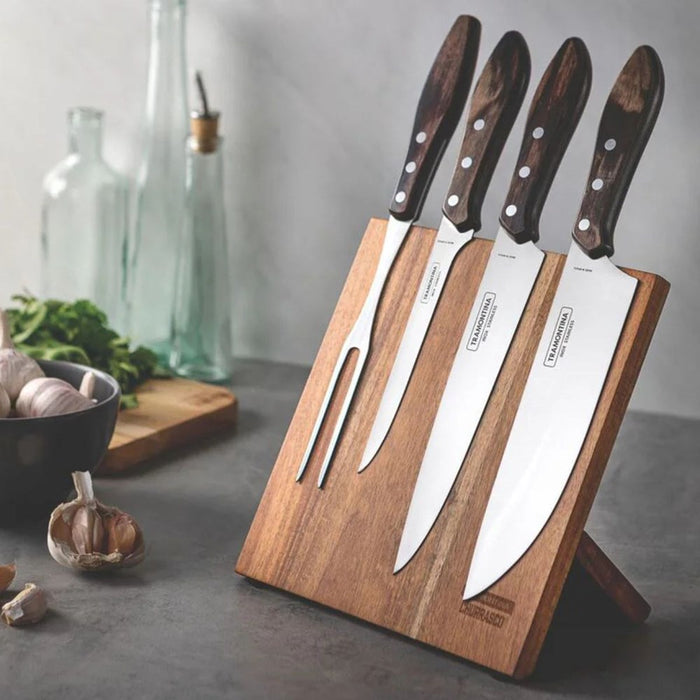 Tramontina Churrasco Barbecue Knife Block 5 Piece - Brown