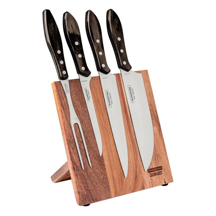 Tramontina Churrasco Barbecue Knife Block 5 Piece - Brown