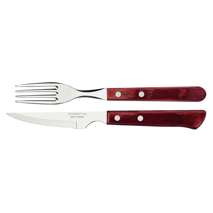 Tramontina Churrasco Spanish Steak Cutlery 12 Piece Set - Red