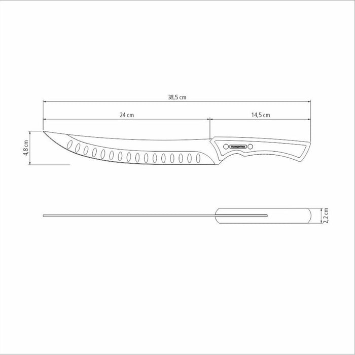 Tramontina Churrasco Black Barbecue Collection Butchers Knife - 24cm