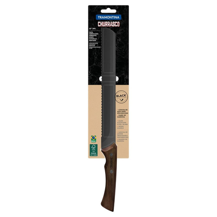 Tramontina Churrasco Black Barbecue Collection Serrated Knife - 25cm