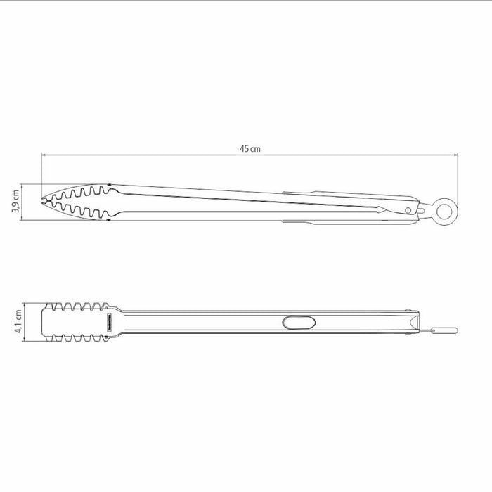 Tramontina Churrasco Black Barbecue Meat Tongs - 45cm