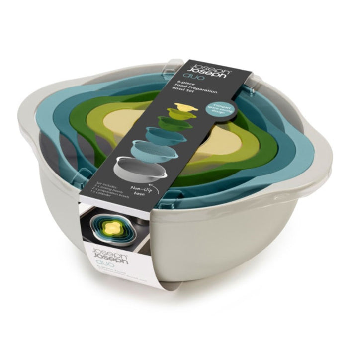 Joseph Joseph Duo 6pc Food Preparation Bowl Set - Opal