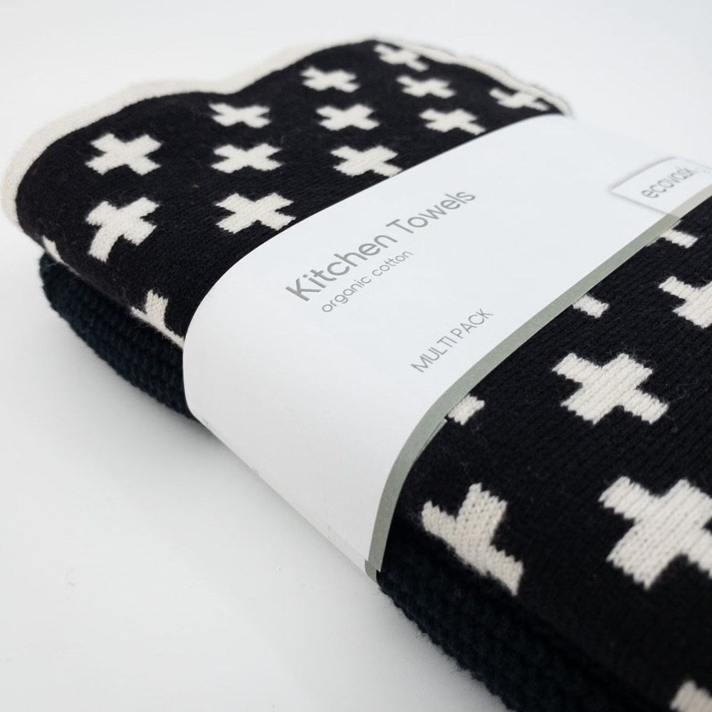 Ecovask Kitchen Towel Duo 2 Pack (Premium Organic Cotton) - 40 x 60cm