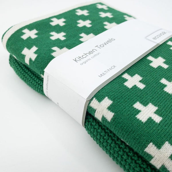 Ecovask Kitchen Towel Duo 2 Pack (Premium Organic Cotton) - 40 x 60cm