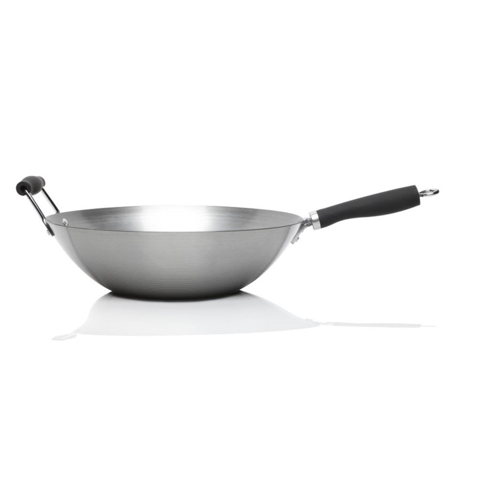 Stanley Rogers Classic Carbon Steel Wok - Black - 35cm Stanley Rogers