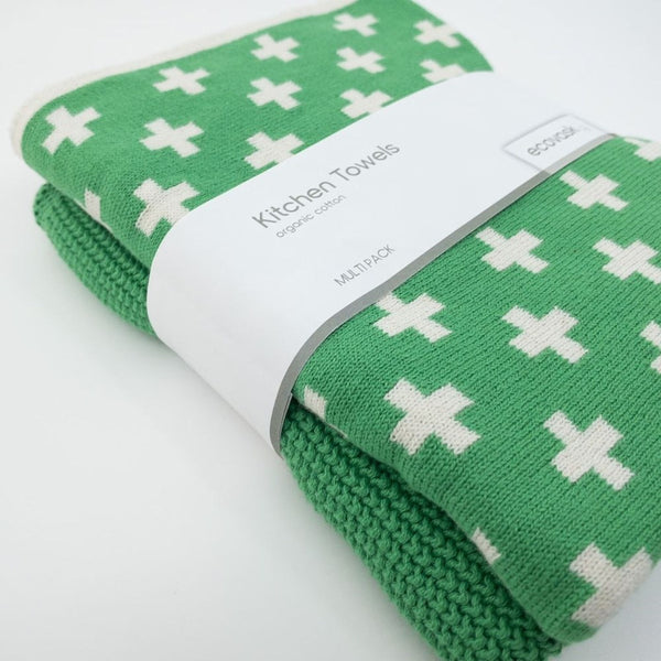Ecovask Kitchen Towel Duo 2 Pack (Premium Organic Cotton) - 40 x 60cm