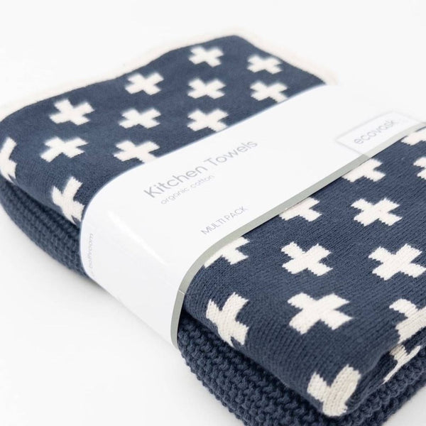 Ecovask Kitchen Towel Duo 2 Pack (Premium Organic Cotton) - 40 x 60cm