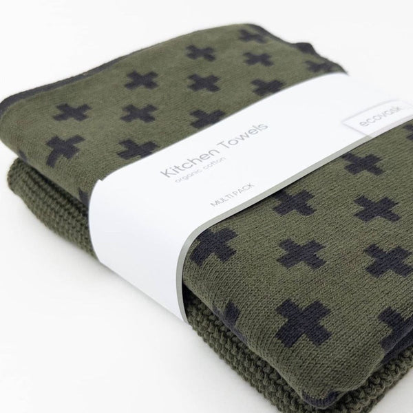 Ecovask Kitchen Towel Duo 2 Pack (Premium Organic Cotton) - 40 x 60cm