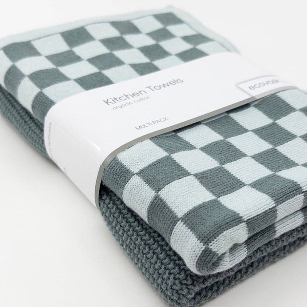 Ecovask Kitchen Towel Duo 2 Pack (Premium Organic Cotton) - 40 x 60cm