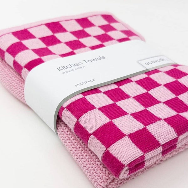 Ecovask Kitchen Towel Duo 2 Pack (Premium Organic Cotton) - 40 x 60cm