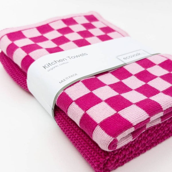 Ecovask Kitchen Towel Duo 2 Pack (Premium Organic Cotton) - 40 x 60cm