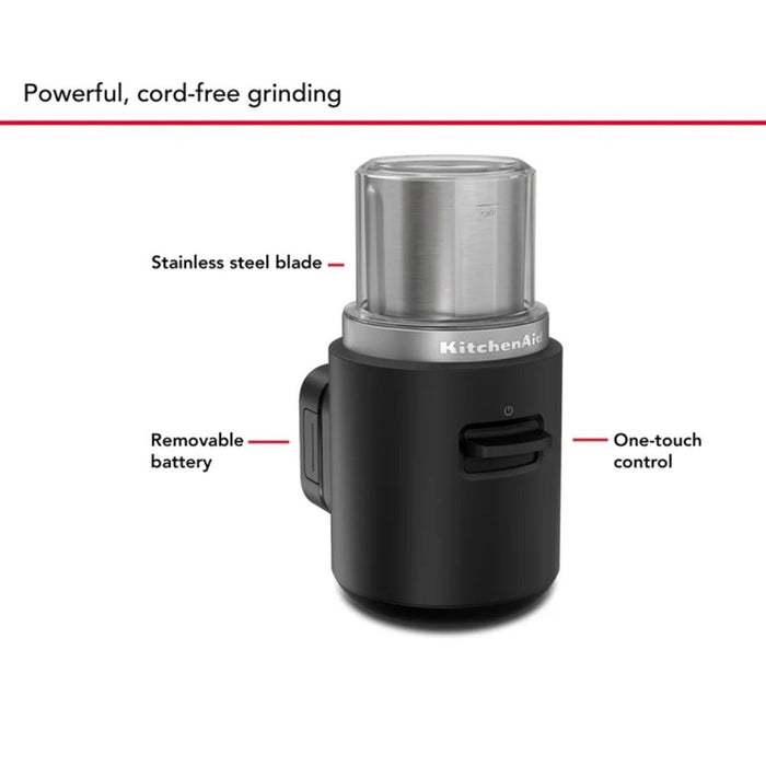 KitchenAid Cordless Go Coffee and Spice Grinder Without Battery - Matte Black