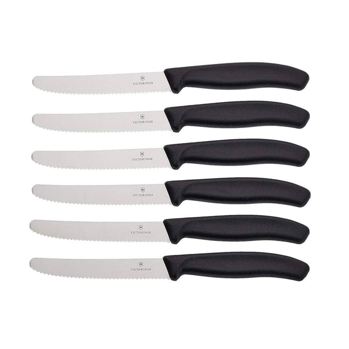 Victorinox Swiss Classic Black Tomato and Table Knife Set - 6 Piece