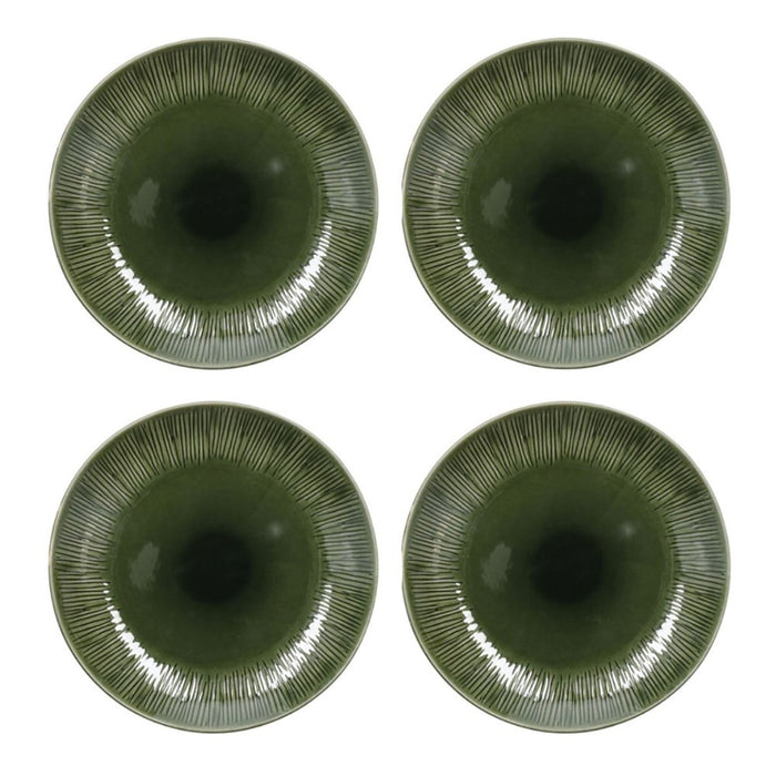 Mikasa Jardin Stoneware 4 Piece Dinner Plate Set - 27cm- Green