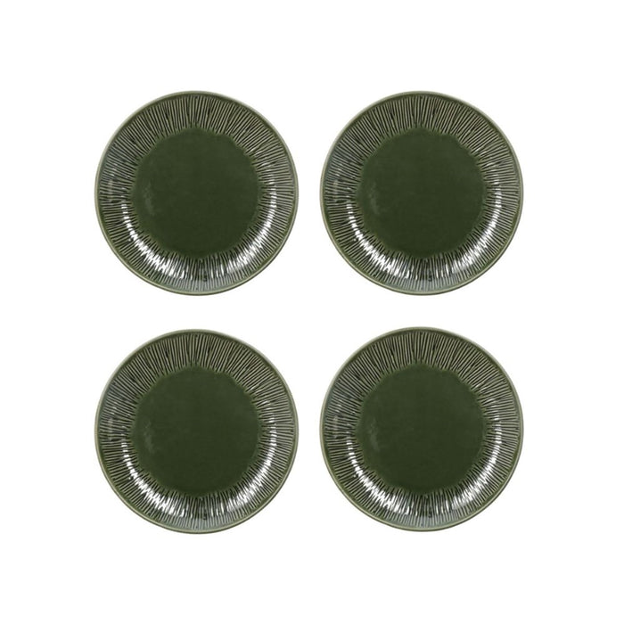 Mikasa Jardin Stoneware 4 Piece Side Plate Set - 21.5cm- Green