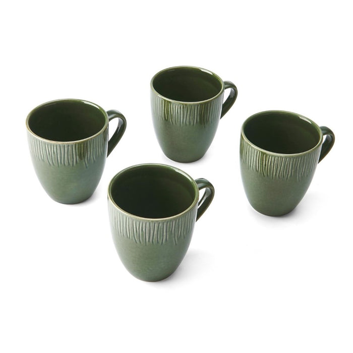 Mikasa Jardin Stoneware 4 Piece Mug Set - 420ml - Green