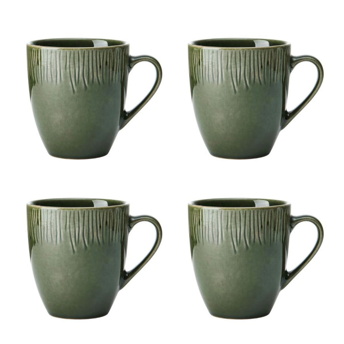 Mikasa Jardin Stoneware 4 Piece Mug Set - 420ml - Green