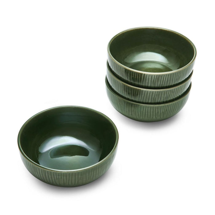 Mikasa Jardin Stoneware 4 Piece Cereal Bowl Set - 15cm - Green