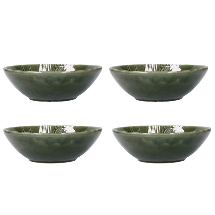 Mikasa Jardin Stoneware 4 Piece Pasta Bowl Set - 20cm - Green