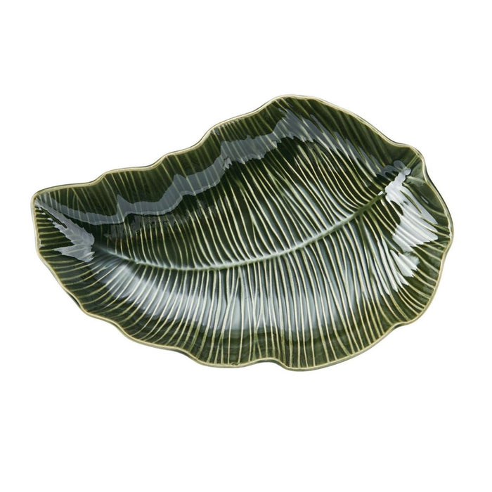 Mikasa Jardin Stoneware Leaf Serving Bowl - 31.5cm - Green