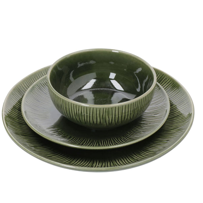 Mikasa Jardin Stoneware Dinner Set - 12 Piece  - Green