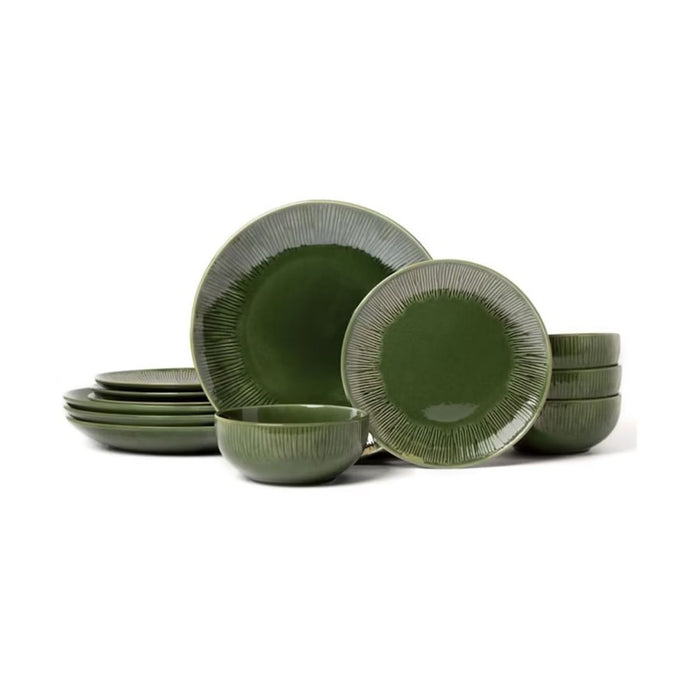 Mikasa Jardin Stoneware Dinner Set - 12 Piece  - Green