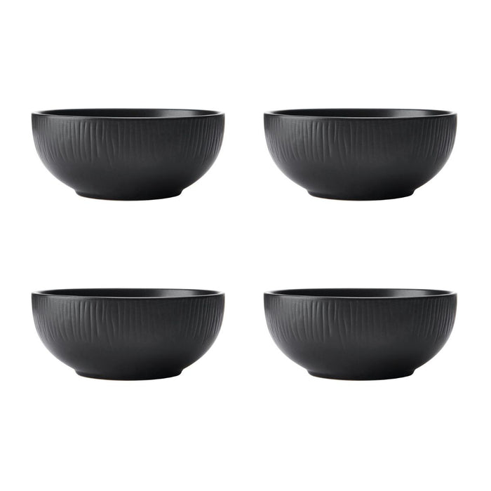 Mikasa Jardin Midnight Stoneware Dinner Set - 12 Piece  - Black