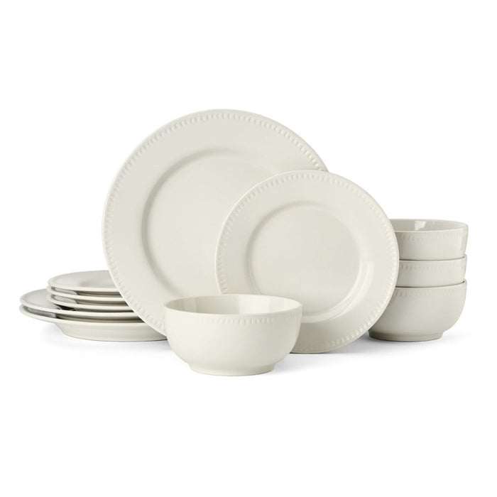 Mikasa Cranborne Stoneware Dinner Set - 12 Piece  - Cream