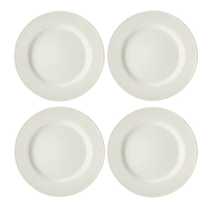 Mikasa Cranborne Stoneware 4 Piece Dinner Plate Set - 27cm- Cream